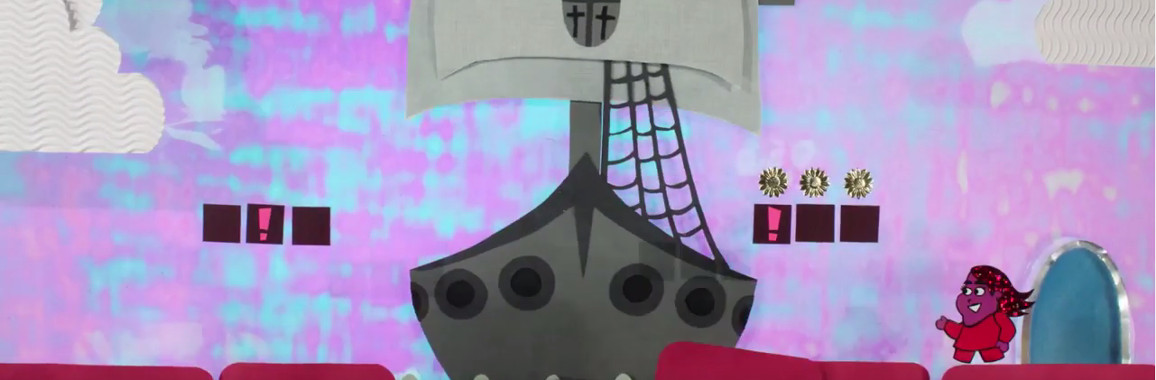 Standbild aus dem Kurzfilm "So, Li, Da, Ri, Ty and her Sisters" - eine Heldin kämpft gegen ein Schiff